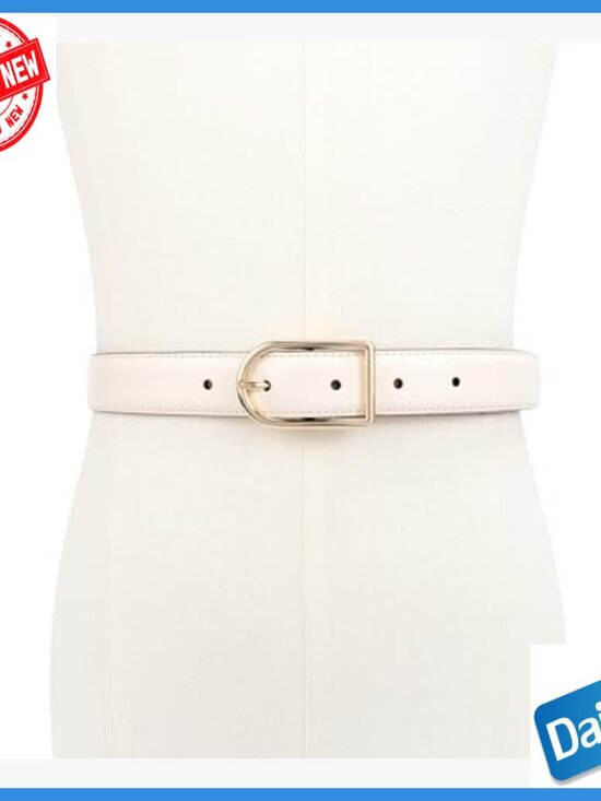 Leather Belt with Asymmetrical Buckle, Adjustable Fit, Formal & Casual Wear